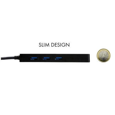 i-tec Advance U3GL3SLIM hub & concentrateur USB 3.2 Gen 1 (3.1 Gen 1) Type-A Noir