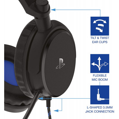 4Gamers - PRO 4-50S Wired Stereo Gaming Headset Black for PS5 & PS4 - PS4 / PS5